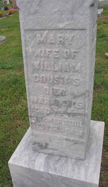 Mary Cousins gravemarker